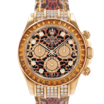 Rolex Cosmograph Daytona Special Edition, 116598SACO, 40mm, Yellow Gold, Safari Leopard Diamond Dial, Box Only