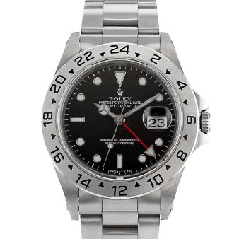 Buy Rolex Explorer II 16570 Stainless Steel Wristwatch - Black Dial Oyster