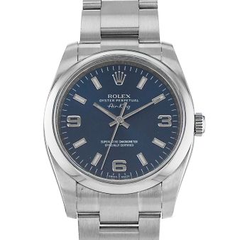 2011 Rolex Air-King, 114200, 34mm, Steel, Blue Arabic Dial, Oyster Bracelet, Box & Papers