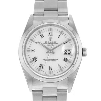 Rolex Date 34, 15200, Steel, White Roman Dial, Oyster Bracelet, Watch Only
