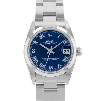 2002 Rolex Datejust 31, 78240, Steel, Blue Roman Dial, Oyster Bracelet, Papers Only