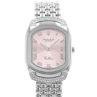 2001 Rolex Cellini Cellisima, 6692, 25mm White Gold, Pink Roman Dial, Watch Only (Renewed)