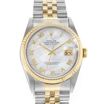 Rolex Men's Datejust 36 16233 Wristwatch, Mother of Pearl Roman Face, Jubilee