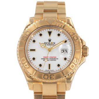 Rolex Yacht-Master 40, 16628, Yellow Gold, White Dial, Oyster Bracelet, Watch Only (Renewed)