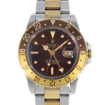 Rolex GMT-Master, 16753, Steel & Gold, Chocolate "Nipple" Dial, Brown & Yellow "Root Beer" Bezel, Watch Only