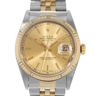 Rolex Datejust 36 16233, Steel & Yellow Gold, Champagne Dial, Jubilee Bracelet, Watch Only
