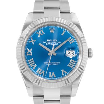 2020 Rolex Datejust 41 126334, Steel & Gold, Azzurro Blue Roman, Box & Papers