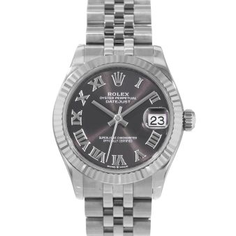 Rolex Datejust 31, Dark Grey Roman Dial, Jubilee Bracelet, Fluted Bezel