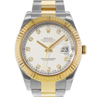 Rolex Datejust II, 116333, Steel & Gold, White Diamond Dial, Oyster Bracelet, Watch Only