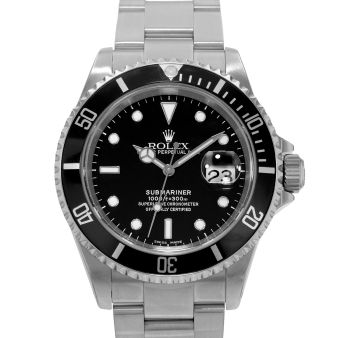 2010 Rolex Submariner Date, 16610, 40mm, Steel, Black Dial, Oyster Bracelet, Box & Papers (Renewed)
