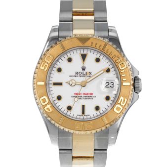 Rolex Yacht-Master 35, 168623, Steel & Yellow Gold, White Dial, Oyster Bracelet, Watch Only