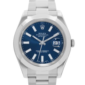 Rolex Datejust II, 116300, Steel, Blue Index Dial, Oyster Bracelet, Box & Papers