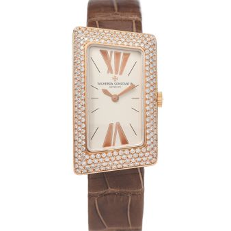Vacheron Constantin 1972 Cambree 25515/000R-9254 Wristwatch, Beige Leather Strap, Silver Dial