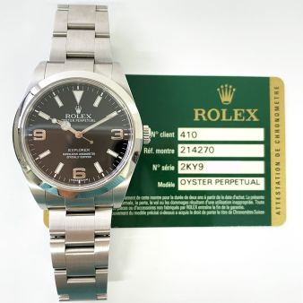 Buy Rolex Men's Explorer 39 Stainless Steel 214270 Wristwatch - Black Dial Oyster