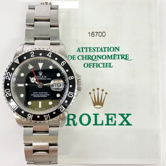 Rolex GMT-Master 16700 Wristwatch, Black Dial, Black Rotatable Bezel, Oyster Bracelet