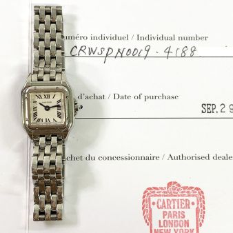 Authentic Cartier Panthère de Cartier WSPN0019, Silver Dial, Steel Bracelet