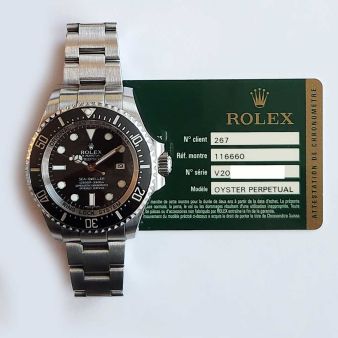 Rolex Men's Deepsea 116660 Wristwatch, Oyster Bracelet, Black Dial