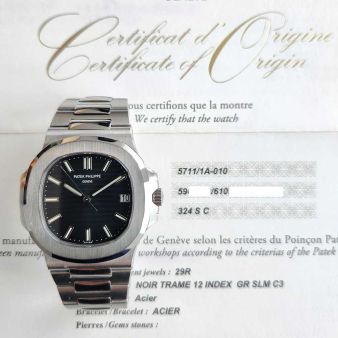 Patek Philippe Nautilus 5712/1A-001 Wristwatch, Blue Dial, Steel Bracelet