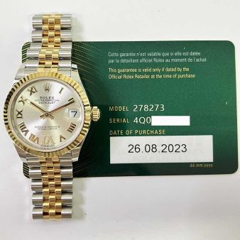 Rolex Datejust 31 278274 Wristwatch, Jubilee Bracelet, Silver Roman VI Diamond Dial, Fluted Bezel