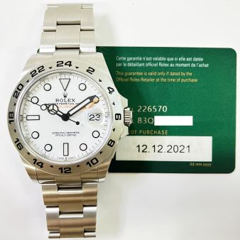 Genuine Rolex Explorer II 42mm, Oyster Bracelet, White Dial, 24 Hour Bezel
