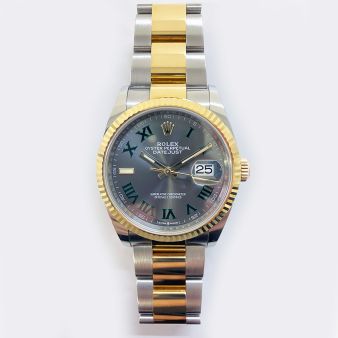 Rolex Datejust 36 126233 Wristwatch Oyster Bracelet Slate Roman Dial Fluted Bezel