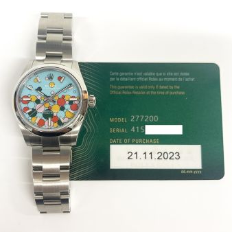 Rolex Oyster Perpetual 31 277200 Wristwatch, Oyster Bracelet, Turquoise Blue Celebration Motif Dial, Smooth Bezel