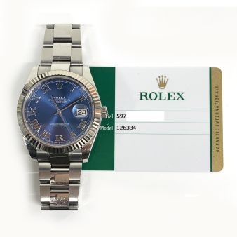 Rolex Datejust 41 126334 Azzurro Blue Roman, Oyster 