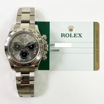 Rolex Cosmograph Daytona, Steel & Black Dial, White Gold, 116509 