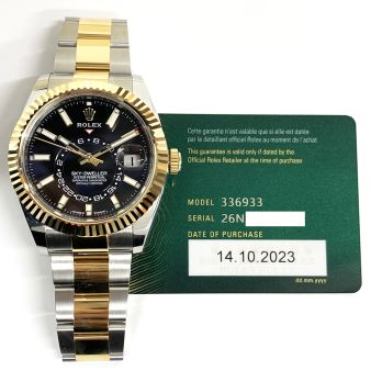 Rolex Sky-Dweller 336933, Steel & Yellow Gold, Bright Black Dial, Oyster Bracelet