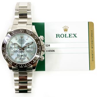 2018 Rolex Cosmograph Daytona 116506, 40mm, Platinum, Ice Blue Diamond, Box & Papers