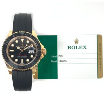 Rolex Yacht-Master 40 116655, OysterFlex Bracelet, Black Index Dial