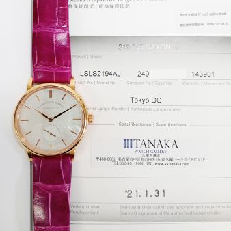 2021 A. Lange & Söhne Saxonia 219.043, 35mm, Rose Gold, White Dial, Box & Papers