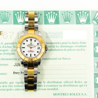 2000 Rolex Yacht-Master 35, 168623, Steel & Gold, White Dial, Oyster Bracelet, Box & Papers