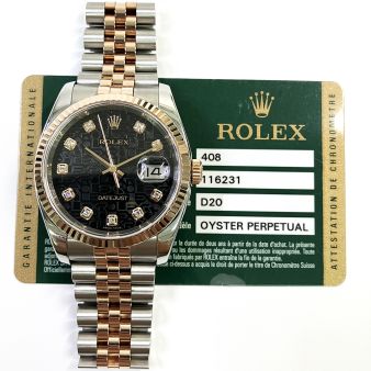 2007 Rolex Datejust 36 116231, Steel & Rose Gold, Black Jubilee Diamond, Box & Papers
