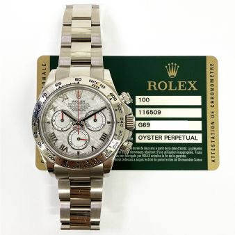 2012 Rolex Cosmograph Daytona 116509, 40mm, White Gold, Meteorite Roman, Box & Papers