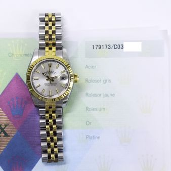 2006 Rolex Lady-Datejust 26, 179173, Steel & Gold, Silver Dial, Jubilee Bracelet, Box & Papers