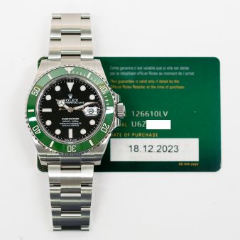 2023 Rolex Submariner Date, 126610LV, 41mm, Steel, Green Bezel, 'Starbucks' Black Dial, Box & Papers