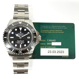 Rolex Deepsea Sea-Dweller 44mm 136660-0004 - Black Dial, Black Rotatable Bezel, & Oyster Bracelet