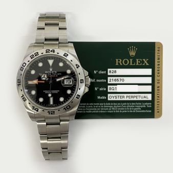 2015 Rolex Explorer II, 42mm, Stainless Steel, Black Dial, 216570, Box & Papers