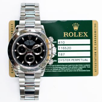 2013 Rolex Cosmograph Daytona, 116520, 40mm, Steel, Black Dial, Oyster Bracelet, Box & Papers