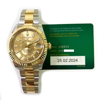 Rolex Sky-Dweller, Champagne Dial, Steel & Yellow Gold, 336933