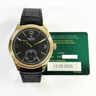 2025 Rolex Perpetual 1908 52508, 39mm, Yellow Gold, Intense Black, Box & Papers