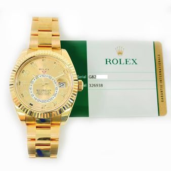 Rolex Sky Dweller 326938 Wristwatch Champagne Sunray Arabic Dial
