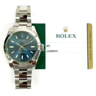 Rolex Men's Milgauss Stainless Steel 116400GV Blue, Green Crystal, Oyster