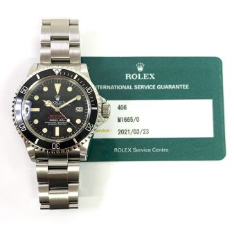 Rolex Sea-Dweller Stainless Steel 1665 Wristwatch - Black Dial, Oyster