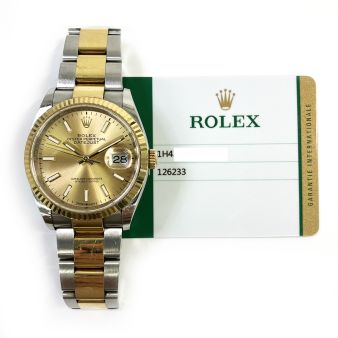 2020 Rolex Datejust 36 126233, Steel & Yellow Gold, Champagne Index, Box & Papers