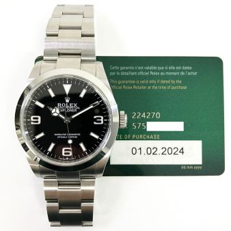 2024 Rolex Explorer 224270, 40mm, Steel, Black Dial, Box & Papers
