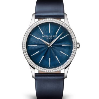 Patek Philippe Calatrava 4997/200G-001 Wristwatch, Blue Leather Bracelet, Blue Dial