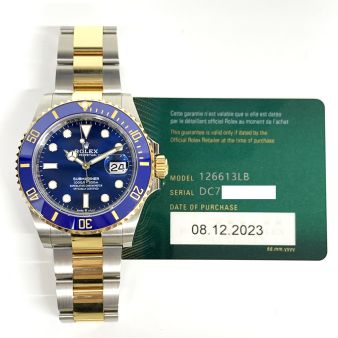 Rolex Submariner 126613LB Wristwatch, Oyster Bracelet, Blue Dial, Blue Bezel