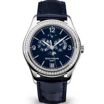 Patek Philippe Complications 5147G-001 Wristwatch, Blue Dial, Leather Bracelet